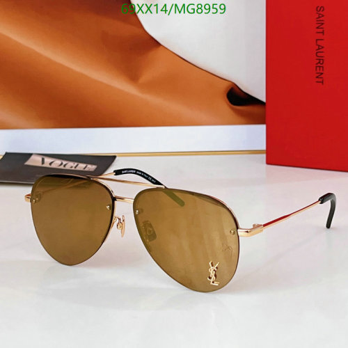 Yves Saint Laurent Gold-Tone Metal Aviator Sunglasses MG8959