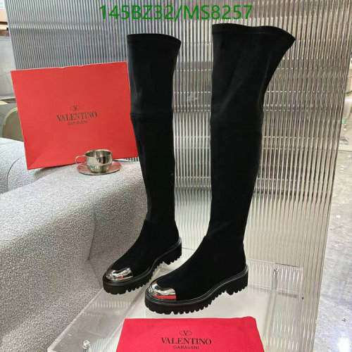 Valentino Garavani Over-the-Knee Boots in Black Cashmere and Sheepskin