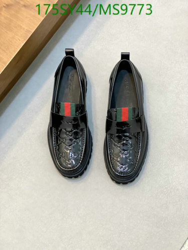 Gucci Men's Black Leather Loafers with GG Motif and Web Stripe, EU38-EU45