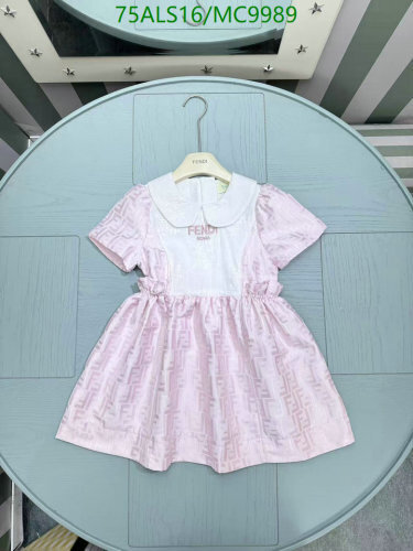 Fendi Kids Pink FF Logo Cotton Dress - Elegant & Comfortable (Sizes 90-160)