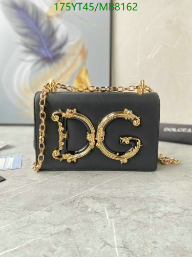 Dolce & Gabbana DG Logo Flap Bag, Black Leather with Gold Hardware