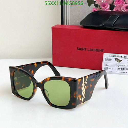 Saint Laurent SLM119/F Tortoise Sunglasses with Green Lenses - MG8956