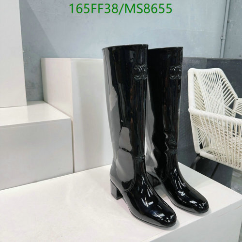 Chanel Women's Black Patent Leather Knee-High Boots, EU35-40, MS8655 7 Chanel Women's Black Patent Leather Knee-High Boots, EU35-40, MS8655