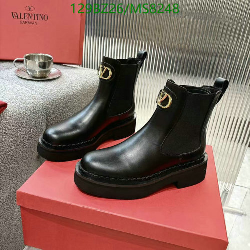 Valentino Garavani Women's Black Leather Chelsea Boots with Gold Logo Hardware