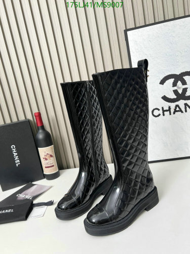 Chanel Women's Black Quilted Knee-High Boots, Cowhide and Lambskin, EU35-43