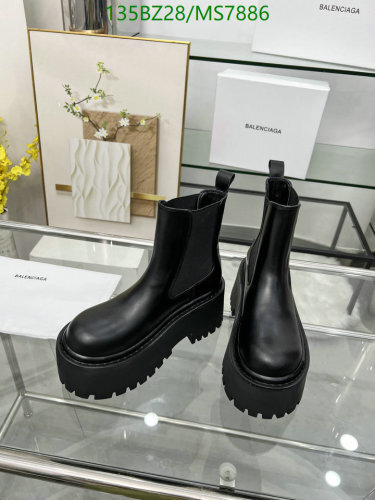 Balenciaga Women's Black Leather Chelsea Boots with Chunky Platform Sole 6 Balenciaga Black Leather Platform Chelsea Boots for Women, EU Size 35-41