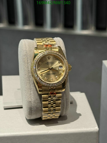 Rolex Women's Gold Stainless Steel Watch with Diamond Accents - 31mm