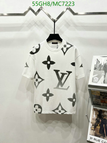Louis Vuitton Men's Monogram Printed Cotton T-Shirt - Casual Style