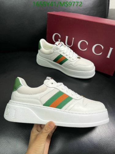Gucci Men's Leather Platform Sneakers with Iconic Web Stripe - EU38-45