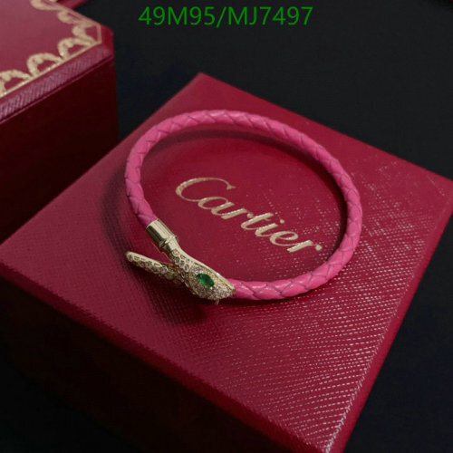 Cartier Pink Leather Bracelet with Snake Charm - Stylish and Elegant Design
