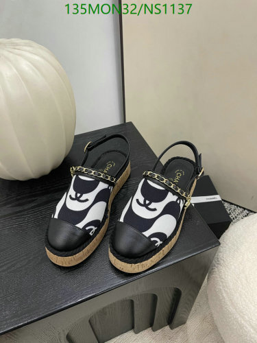 Chanel Women's Leather Slingback Espadrilles - Black & White, EU34-41