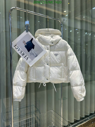 Prada Women's White Padded Cropped Down Jacket | Warm & Stylish Outerwear