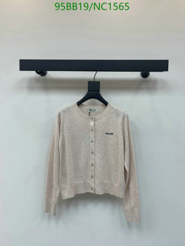 Miu Miu Women's Wool Cardigan, Long Sleeve Knitwear, Round Neck, Size S-L