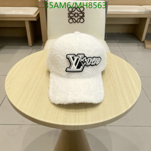 Louis Vuitton Women's White Wool Blend Signature Baseball Cap Hat