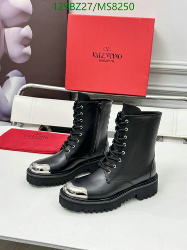 Valentino Garavani Women's Black Leather Combat Boots with Silver Hardware 5 Valentino Garavani Women's Black Leather Combat Boots with Silver Hardware