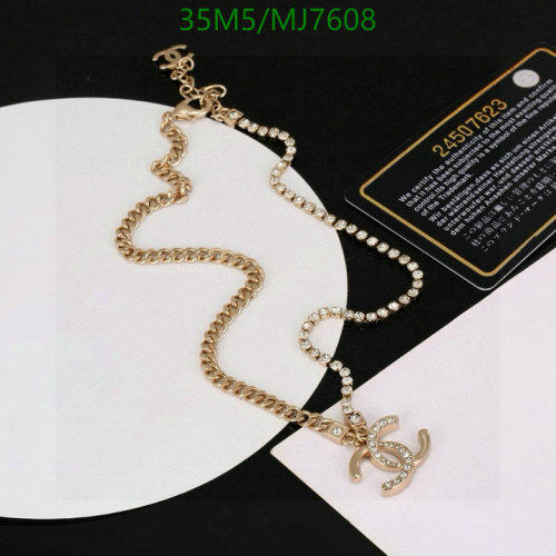 Elegant Chanel Inspired Gold Chain Necklace with Rhinestone CC Pendant