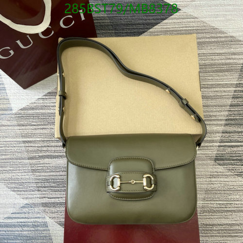 Gucci 1955 Horsebit Olive Green Leather Shoulder Bag, 26 x 17.5 x 10cm