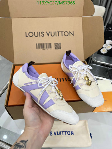 Louis Vuitton Women's Cream and Lilac Leather Run Away Pulse Sneakers
