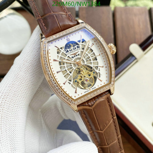 Longines Elegant 42mm Automatic Watch with Leather Strap - NW1384