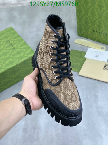 Gucci GG Jacquard Canvas Ankle Boots Lace-Up Unisex Designer Shoes