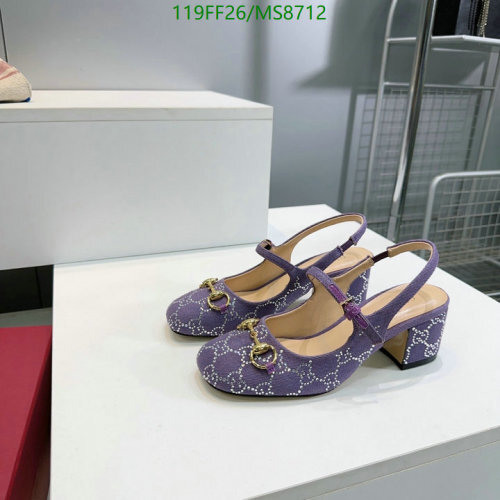 Gucci Women's Slingback Pump with Horsebit in Purple GG Canvas