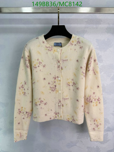Prada Women's Floral Print Wool Cardigan - Elegant Knitwear, Size S-M-L