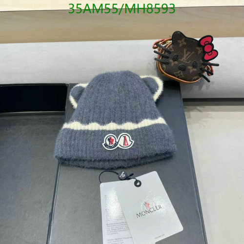 Moncler Kids Grey Wool Hat with Bear Ears - Warm & Adorable Knit Cap