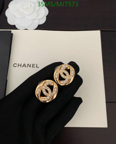 Chanel Gold-Tone Metal Earrings with Pearly Interlocking CC
