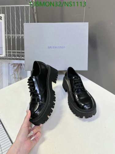 Balenciaga Women's Black Leather Lace-Up Platform Shoes, EU Size 35-40