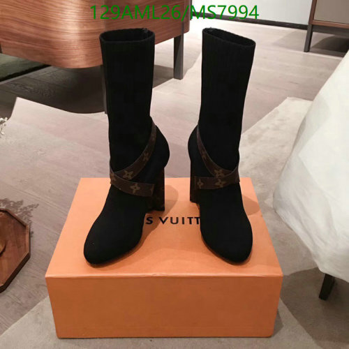 Louis Vuitton Black Sheepskin & Leather Heel Boots - Women's EU 35-42