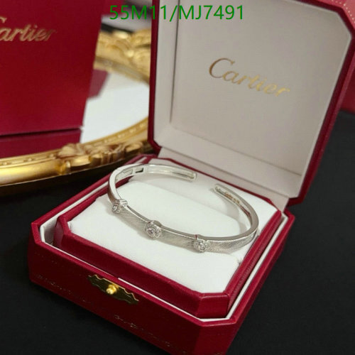 Cartier Jewelry Silver Bangle Bracelet with Diamonds - Elegant and Stylish