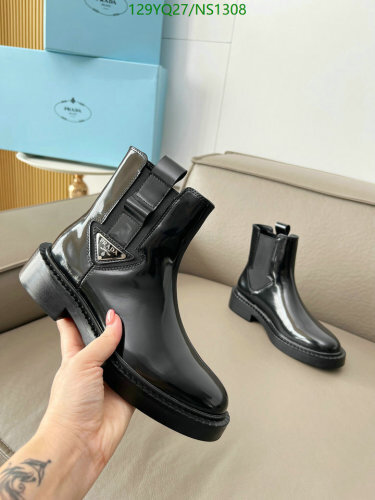 Prada Black Leather Chelsea Boots for Women, EU 35-41, Stylish and Comfortable