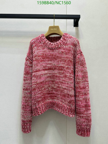 Miu Miu Women's Pink Cashmere Blend Crew Neck Knit Sweater