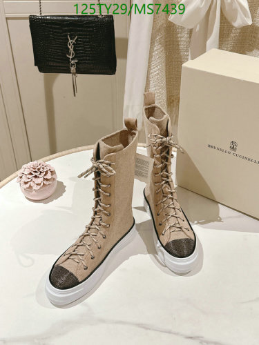 Brunello Cucinelli Cowhide Lace-Up Platform Boots - Women's Shoes Size EU35-42