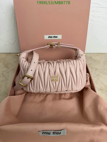 Miu Miu Nappa Leather Clutch Bag, 15 x 8.5 x 8 cm, Pale Pink
