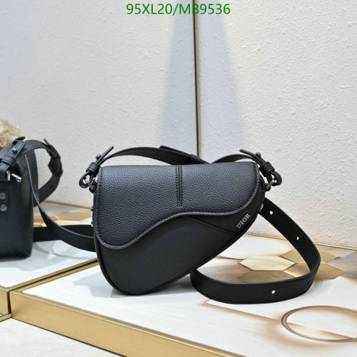 Dior Saddle Bag Black Genuine Leather Coated Canvas, 19.5 x 15 x 5.5 cm