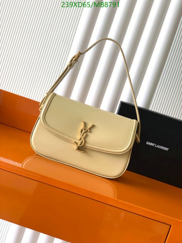 Yves Saint Laurent Le 5 A 7 Supple Leather Shoulder Bag - Cream