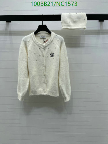 Miu Miu Women's Wool Cardigan with Embellishments, Size S-L