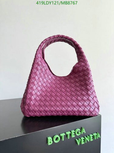 Bottega Veneta Women's Small Hop Woven Leather Top Handle Bag - Plum