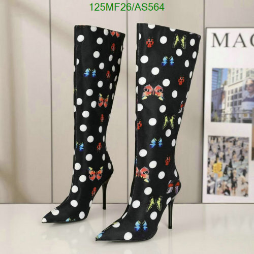 Fendi Women's Polka Dot Knee High Heel Boots - Cowhide, Sheepskin, Canvas