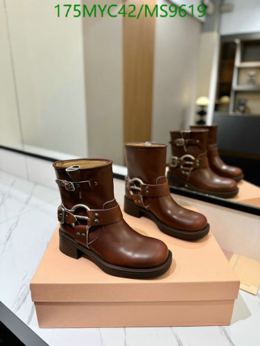 Buckle Strap Brown Leather Ankle Boots Women, Low Heel Booties, EU35-EU41