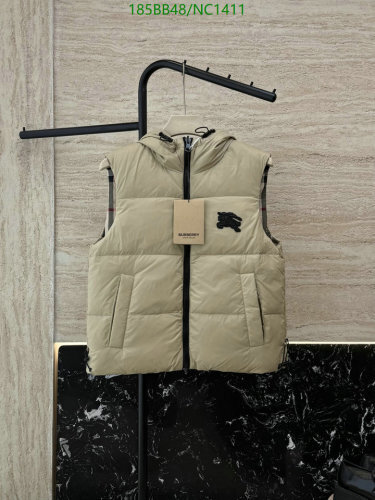 Burberry Men's Beige Down Padded Vest With Hood - Sizes S to XL