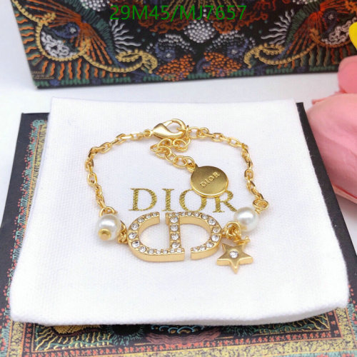 Dior Gold Finish Bracelet With White Crystal Accents And Star Charm