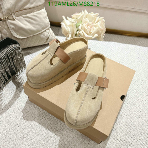 Elegant 'UGucci' Women's Beige Suede Mules with Tan Leather Strap - EU35-41