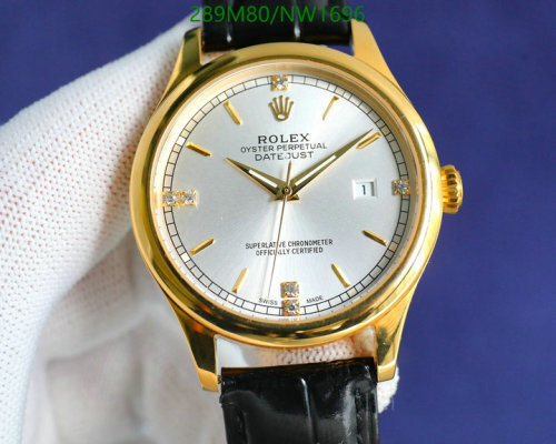 Rolex Oyster Perpetual Datejust 40mm Gold Stainless Steel Black Leather Strap