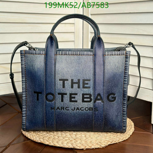 Marc Jacobs The Denim Tote Bag, 33cm, Cowhide Leather Accents - Stylish & Durable