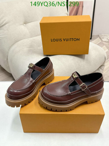 Louis Vuitton Women's Leather T-Strap Platform Shoes - Brown, EU35-EU46