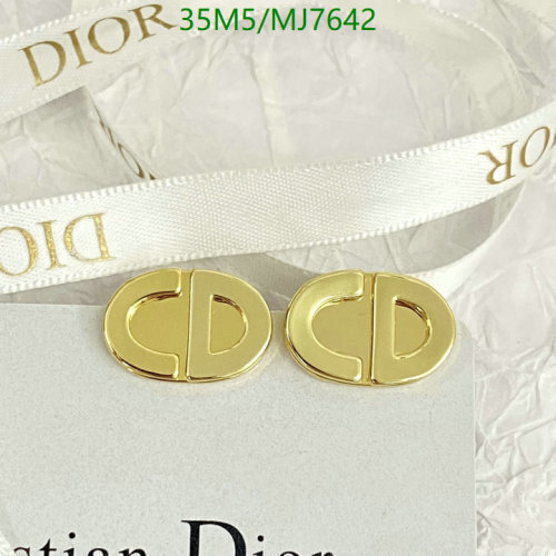 Dior CD Earrings Gold Finish Metal MJ7642, Elegant and Timeless Design