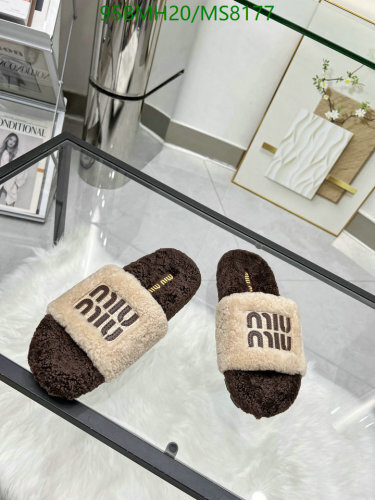 Miu Miu Women's Shearling Slippers: Wool & Sheepskin, EU35-41, Stylish Comfort