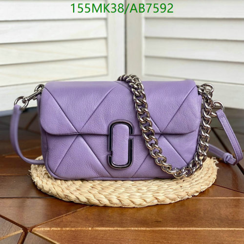 Marc Jacobs Purple Padded Shoulder Bag, 24*15*5cm, Sheepskin Leather